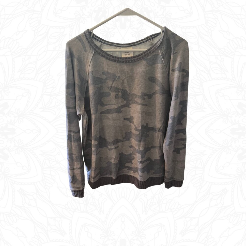 Camo Print Pullover Sweatshirt